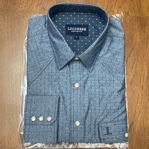 Lucchese El Paso Blue Men’s Shirt Silver Blue